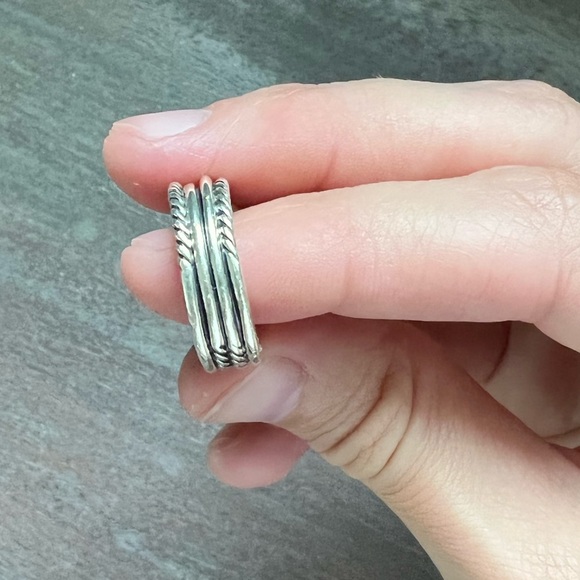 David Yurman x crossover band with pave diamonds size 6 - Picture 6 of 6